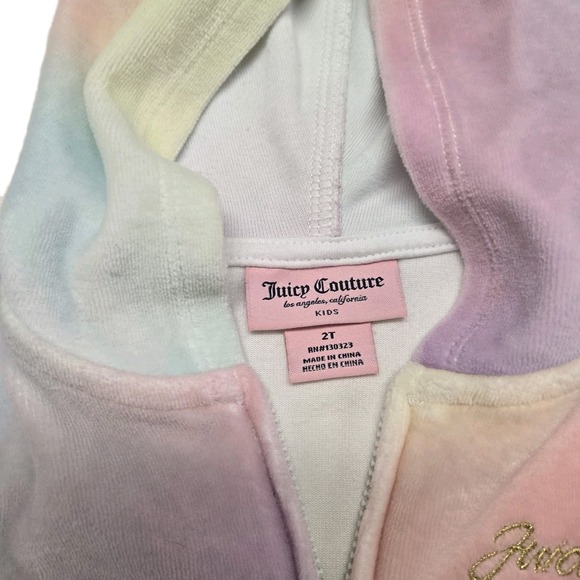 Juicy Couture 2T Velour Hoodie and Pants Set Tie Dye - Picture 10 of 14
